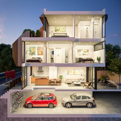 Querschnittvisualisierung von Wohnhaus