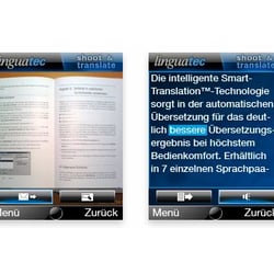 Screeshots (320×240 Px) von der grafischen Benutzeroberfläche (GUI).