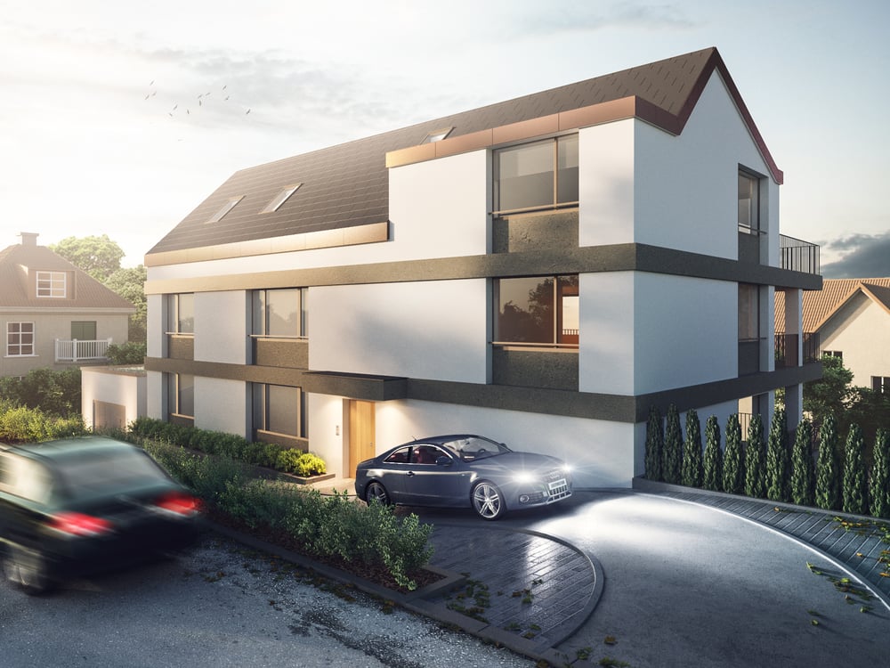Auffahrt Haus-weiß