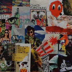 mixed media collage, paradise lost