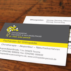 Visitenkarte für eine Orthopädische Praxis