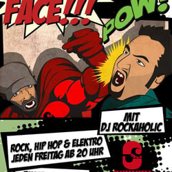 Flyer für die Partyreihe „In Your Face“ für die Disco „Schickimicki“ in Düsseldorf