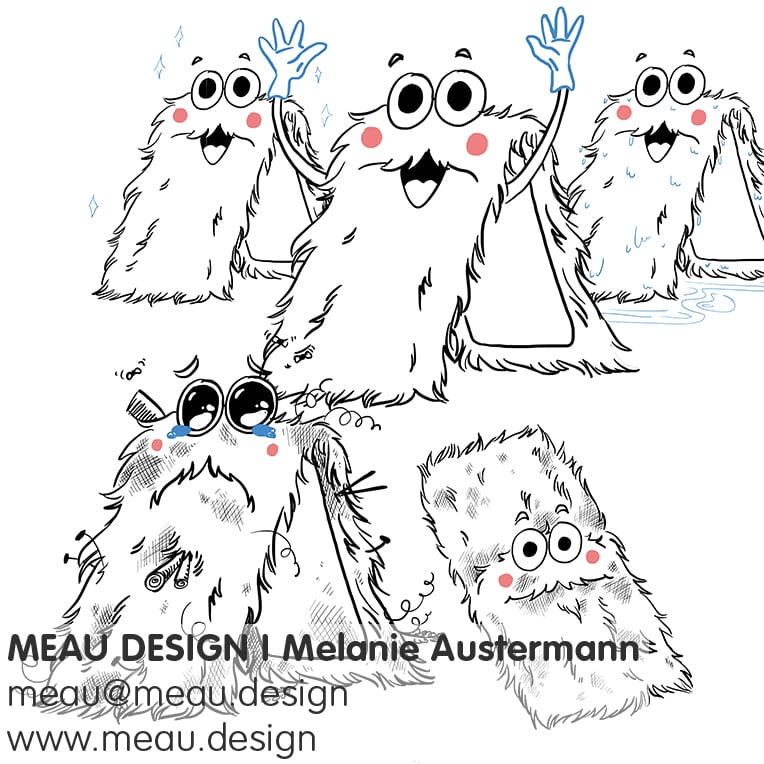 Characterdesign / Characterillustration für das Werbevideo „Moppis Arbeitstag“