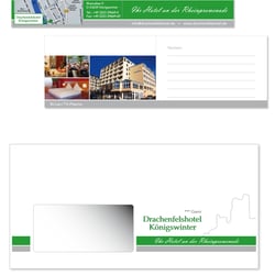 Re-Designs der Geschäftsausstattung für ein Hotel: Visitenkarten, Briefumschläge