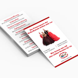 Infokarte in Visitenkartenformat der Karnevalsgesellschaft Ri-Ra-Rutsch