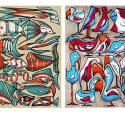 print portfolio 0015 border fish birds