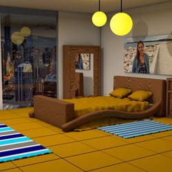 Wohnzimmer Studie mit Cinema4DR20 (Boardmittel)