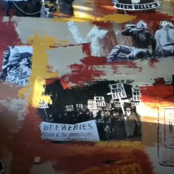 BB, in progress mural in sports bar, Queens, NY