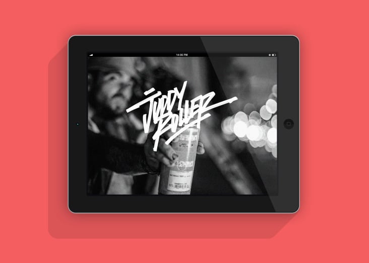 The Juddy Roller website displayed on iPad