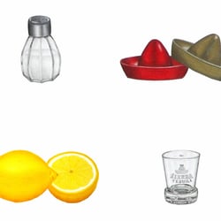 Tequila, Bunstift und Bleistift