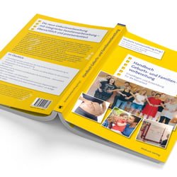 Handbuch für Geburts- und Familienvorbereitung, Titel und Rückseite