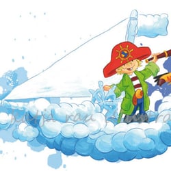 Kinderbuchillustration „Käpt’n Klima“ (preisgekrönt) für Kinderleicht Wissen Verlag 2010-2012