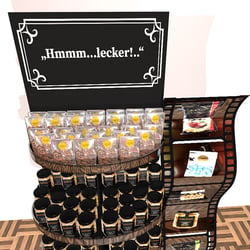 Nussmischung Kreation und Illustration Floor Merchandiser