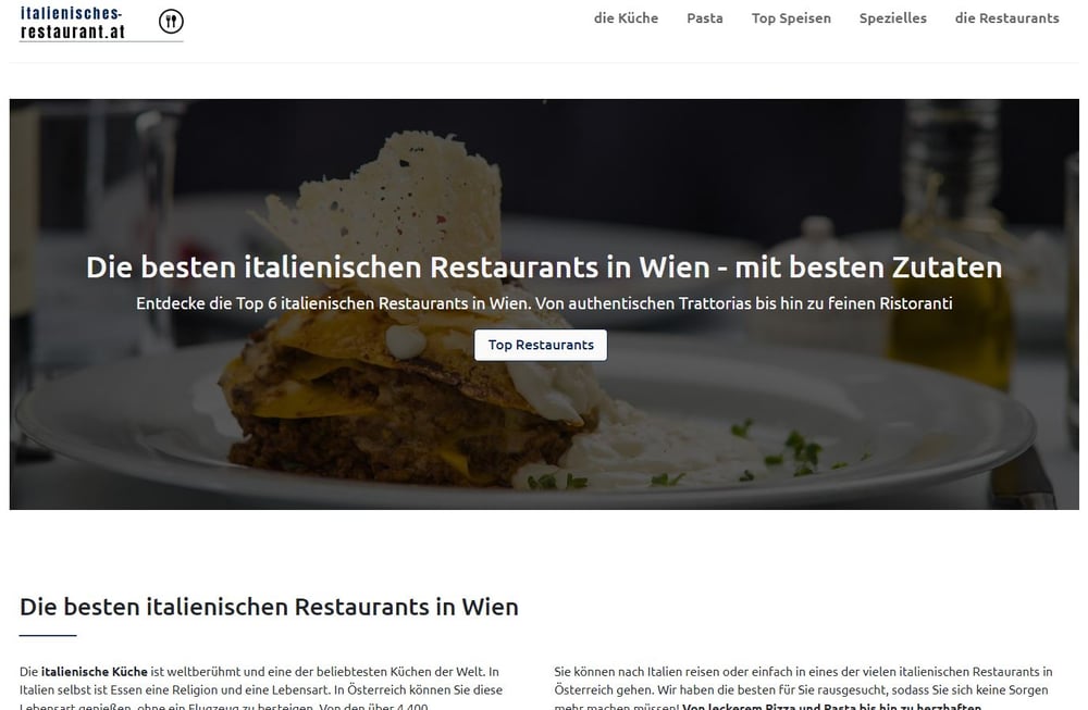 Beispiel einer Landingpage