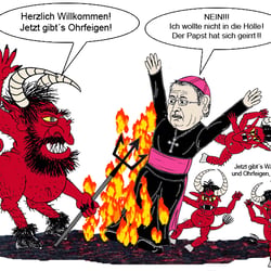 Muss Bischof Mixa nach seinen Greueltaten und der katholischen Lehre nach in die Hölle?