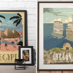 Archäologische Vintage Travel Poster (verschiedene Motive), personal work