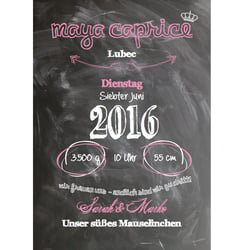Chalkboard, Tafelbild, Geburtstags-Steckbrief