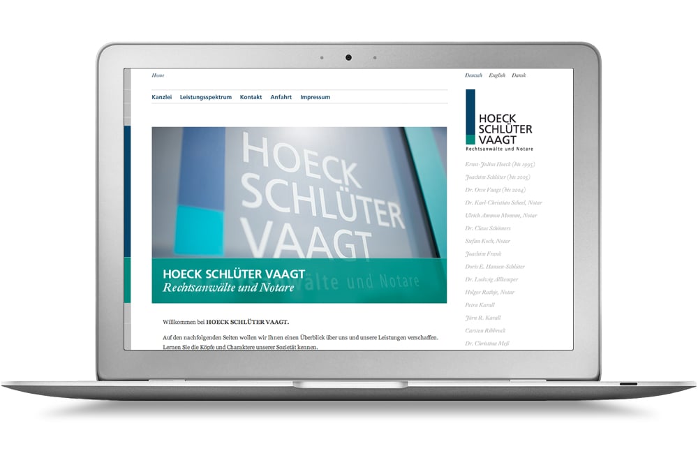 Hoeck, Schlüter, Vaagt – Internetseite