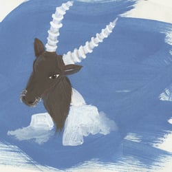 „Steinbock“ Sternzeichen, Sternzeichen (Aquarell, Tempera, Buntstift)