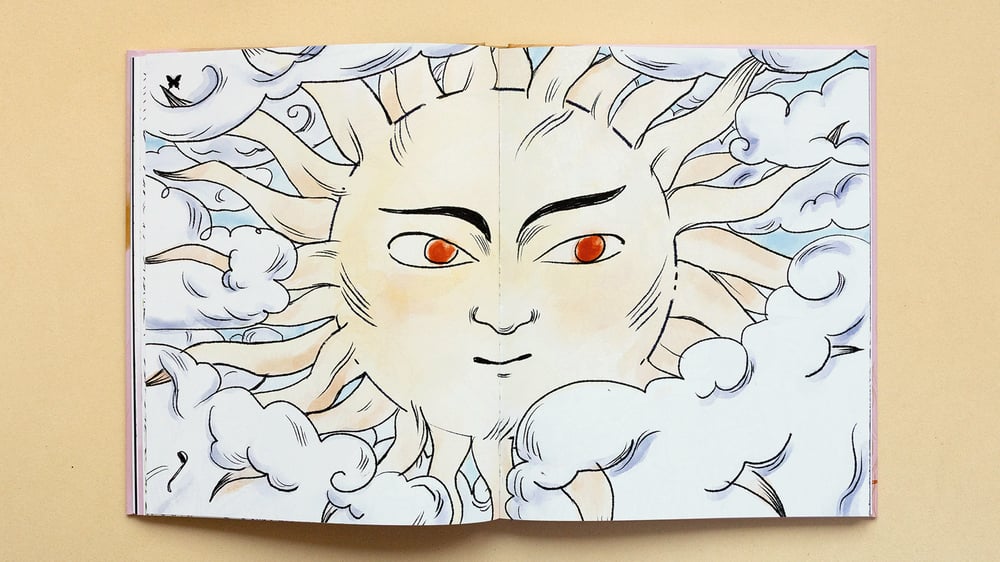 Sonne weint | Animation sichtbar mittels der  kostenlosen Artivive App.