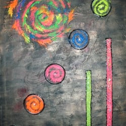 Materie 70×100cm Mischtechniken UV-Acrylfarben