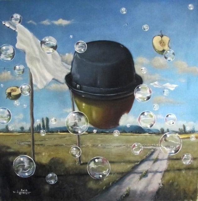 Ein SelbstBewusstSein, Öl/Leinwand, 70*70*2 cm