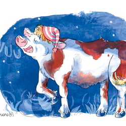 Mondkalb aus dem Buch „Maskenball der Tiere“ von Hans Gärtner, Schillo Verlag 2020