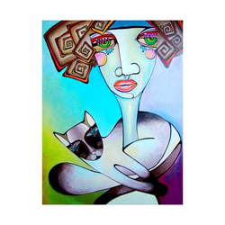 Acryl / Katzenfrau