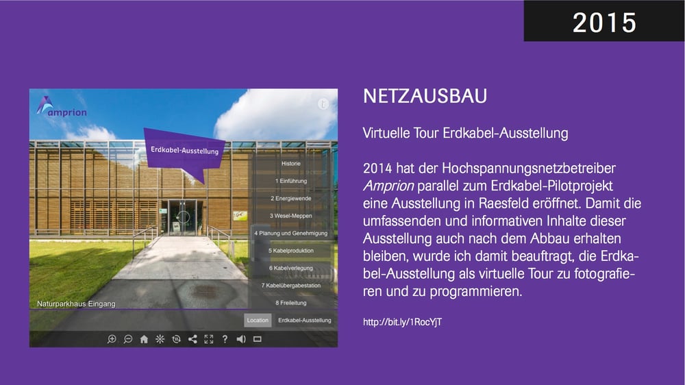 Portfolio Virtuelle Tour Erdkabel Ausstellung