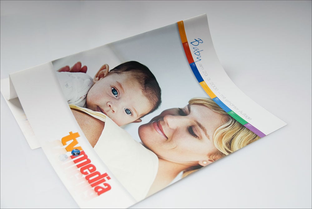 Verkaufsfolder für das Baby Extra im TV-MEDIA