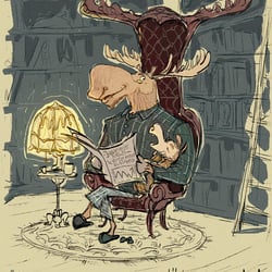 Elch Vater und Sohn