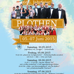 Plakat für die Jahrfeier in Plothen