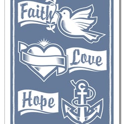 Tea Towel * faith * love * hope *