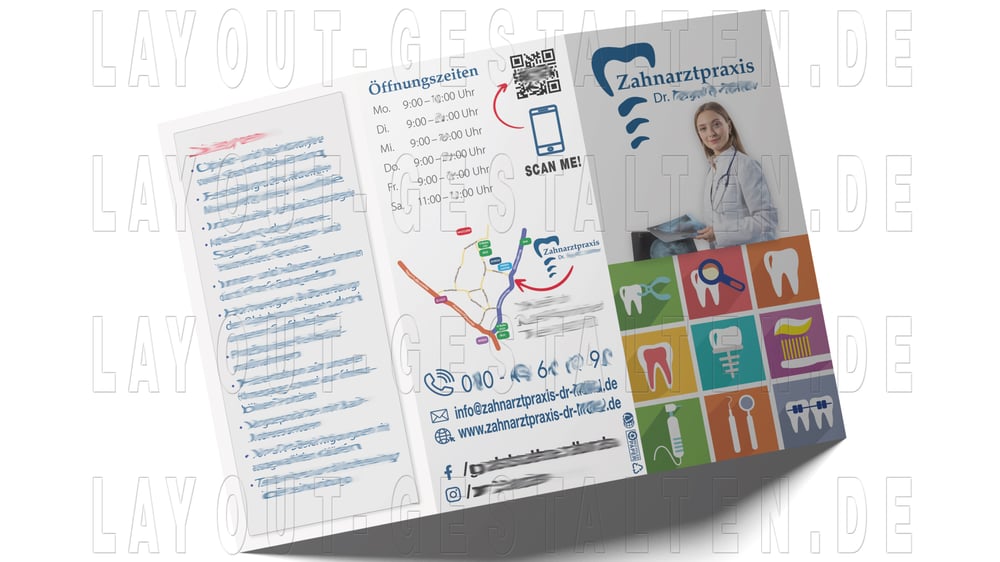 Flyer für Zahnarztpraxis erstellen | Layout gestalten