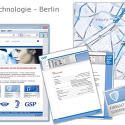 GSP Sprachtechnologie – Illustrationen, Anfahrtskizze, Werbemittel, Webseite