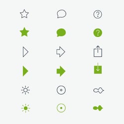 Es werden Piktogramme und Icons entwickelt, die speziell auf die Inhalte abgestimmt sind.
