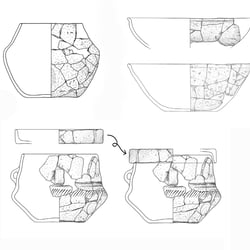 Urnen mit Deckschalen aus Blankenfelde (Brandenburg), für Kreis-Archäologie Teltow-Fläming