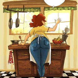 in the kitchen