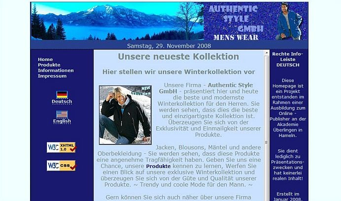 Standardkonforme, validierte und komplett in PHP geschriebene Seite