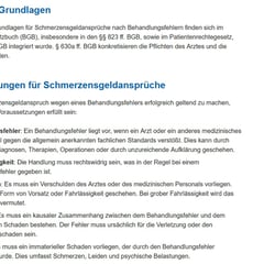 Schmerzensgeld rechtliche Grundlagen