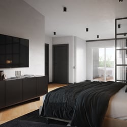 Innenvisualisierung einer Designer Dachgeschosswohnung