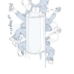 Illustration zum Thema Street Art, null22eins Ausgabe #08