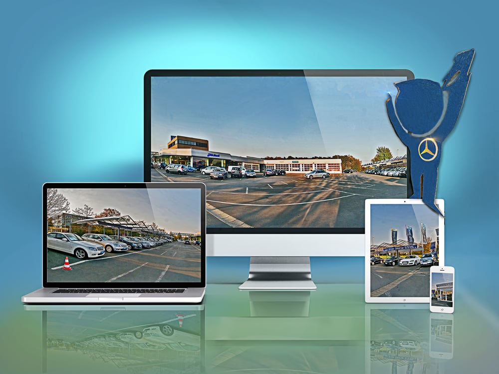 ein Panorama in 3 Screens verteilt  – Autohaus Pickel Erlangen – für Michael Pickel