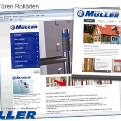 Müller Fenster Türen Rolläden – Logo, Illustration, Webseite