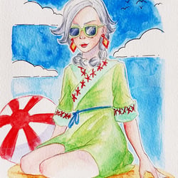Aquarell und Fineliner