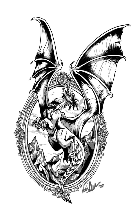 Illustration Drache
