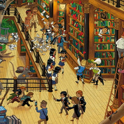 Wimmelbild für Heye Puzzles „Library“ – Detail 2