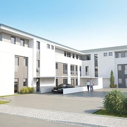 zwetdesign 3D Visualisierung mehrfamilienwohnhaus eingang