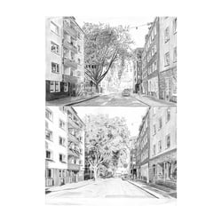 Straße morgens und abends