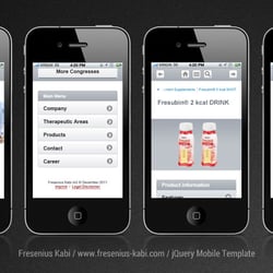 Fresenius Kabi – jQuery – mobile template